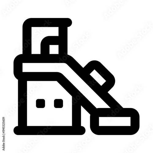 Coal Preparation Plant Simple Line Icon. Single icon, line vector icon