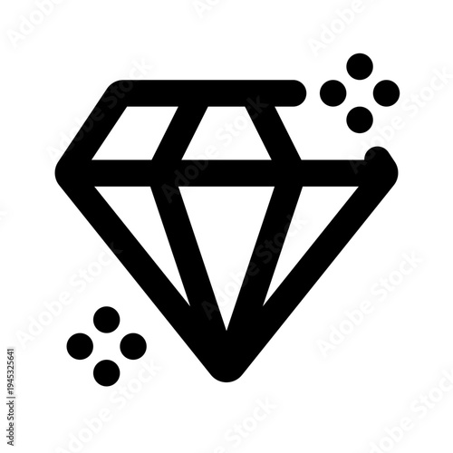 Diamond Simple Line Icon. Single icon, line vector icon