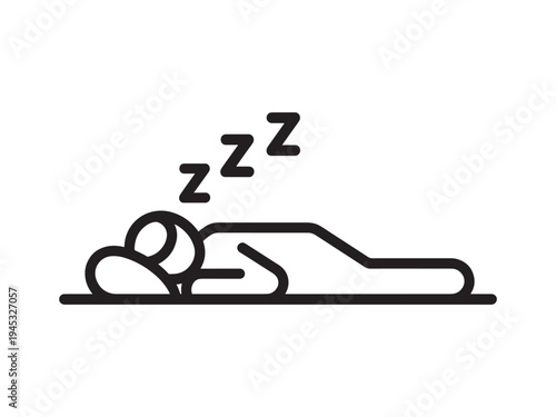 Sleeping person icon rest sleep bedtime tired character line vector