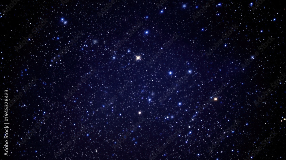Obraz premium Night sky illuminated with numerous stars and constellations with transparent background