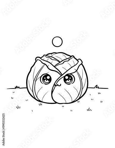 Vector illustration of a cute cartoon onion with big eyes