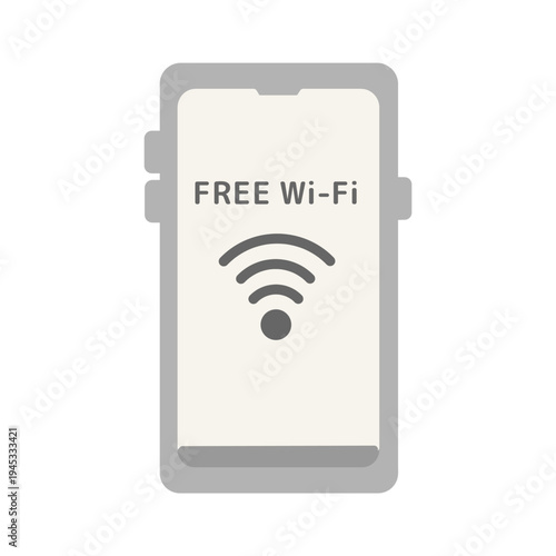 スマホ　フリーWi-Fiのイラスト