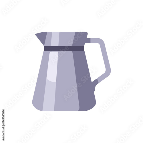 Milk pitcher with handle and pouring spout, colorful vector flat style illustration