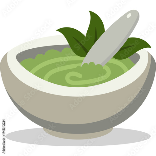 Herbal Paste in Mortar