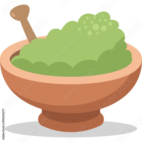 Herbal Paste in Mortar