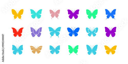 Creative butterfly logo set with minimal vector design, ideal for beauty salons, cosmetics brands, eco businesses, and feminine branding.