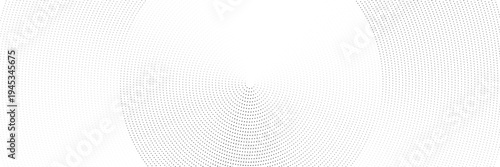 Radial halftone dots. Spotted and dotted stains gradient background. Concentric comic texture with fading effect. Black and white rough gritty wallpaper. Grunge monochrome geometric backdrop. Vector