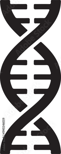 New DNA Helix icon in silhouette.