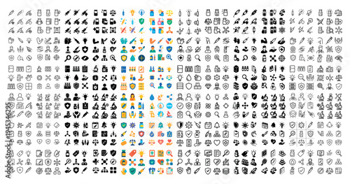 Interface icons with phone cloud user colorful