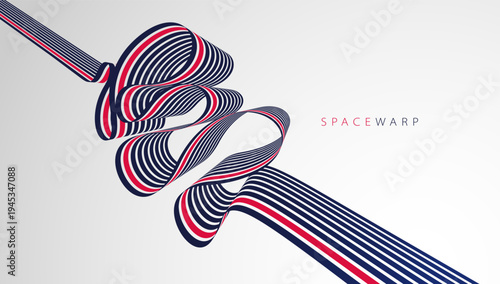 3D lines in perspective vector abstract background, bent ribbon look like stripes wallpaper, curvy road, speed highway sport race theme.