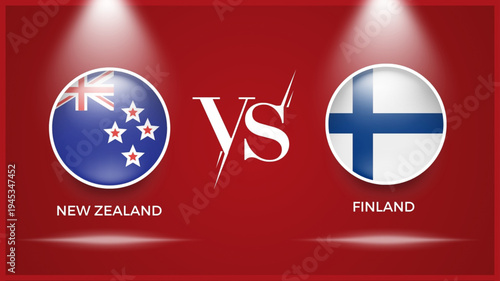 new zealand vs finland flag use for uefa european play off world cup 2026 template banner design.