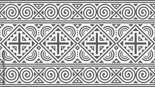 Canvastavla Hmong fabric patterns feature intertwined curved lines forming spirals, a unique symbol of the Hmong ethnic group
