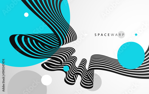 Abstract background with curve lines in 3D perspective, dynamic stripes tape looks like road, journey trip wallpaper, futuristic dynamic expanse theme.