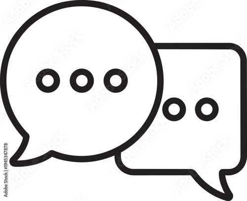 Chat message bubbles communication linear sign for communal housing public utility customer support isolated vector illustration