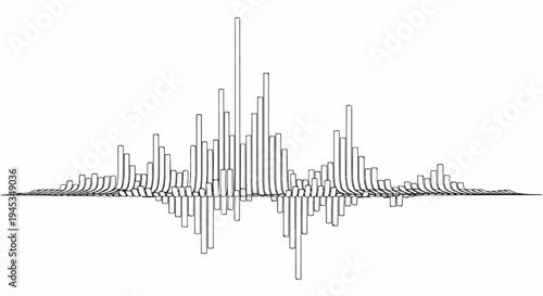 Black and white bar graph displaying fluctuating data points above and below a horizontal axis