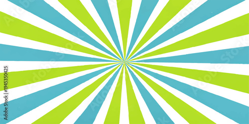 A colorful vintage sunburst background with abstract rays and a grunge paper texture features a retro vector design of swirling stripes and sun burst lines for a stylish wallpaper backdrop