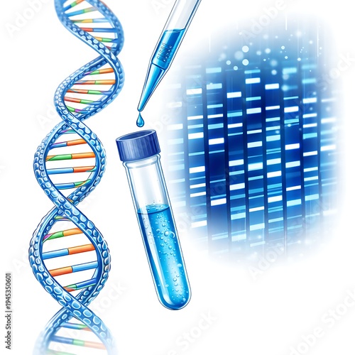 DNA Helix with Pipette and Gel Electrophoresis Result in Lab