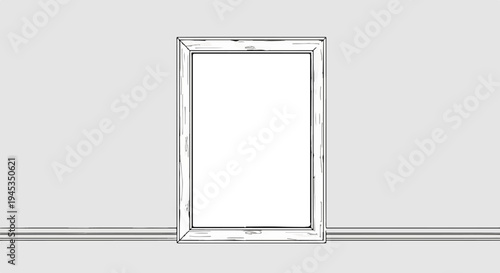 Simple line art drawing of a blank framed window or picture frame