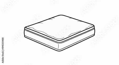 Simple line drawing of a mattress, black outline on white