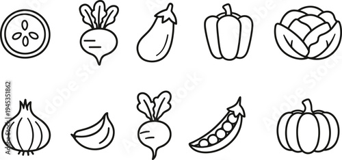 Collection of farm and garden icons representing harvest, growth, and rural life