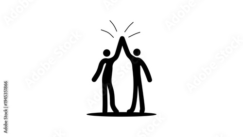 a symbol of common success, black isolated silhouette