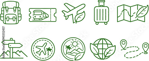 Electric vehicle charging icons and symbols for sustainable transportation and energy