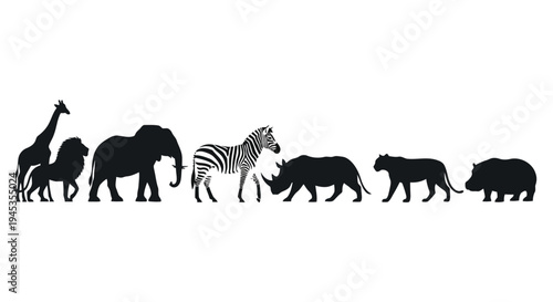 A giraffe and a zebra standing next to mountains vector silhouette