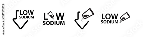low sodium icon on white background