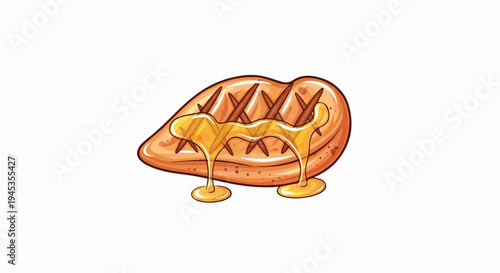 Delicious grilled chicken breast with melted cheese sauce dripping