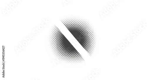 Abstract circular pattern with a diagonal stripe