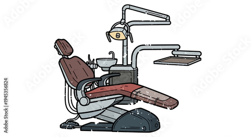Dental chair equipment vector illustration, isolated on white background