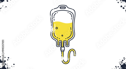 IV Drip Bag with Yellow Liquid