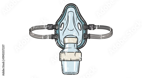 Medical oxygen mask with tubing and reservoir