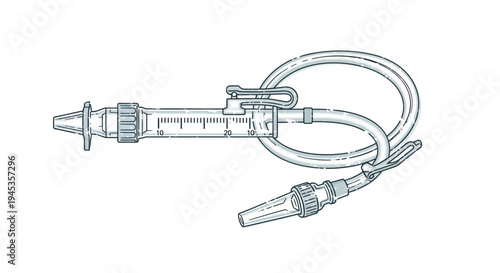 Medical syringe with flexible tubing and connectors