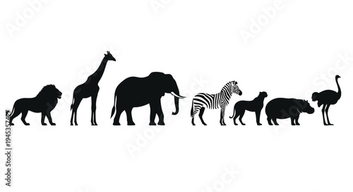 A pixelated image of a giraffe and elephant vector silhouette