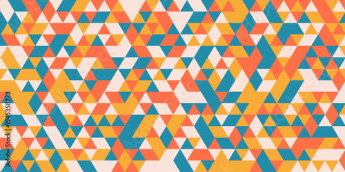 Colorful Geometric Triangle Pattern Background. Geometric Triangle Mosaic Background