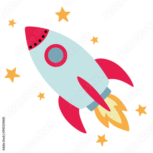 Photos Rocket Ship Flying Through Space Illustration