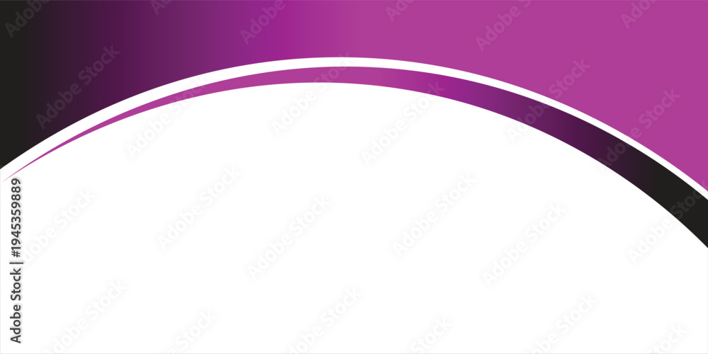 Obraz premium Bold abstract background featuring flowing purple and pink gradient waves and white negative space; modern, minimal banner perfect for presentations, web headers, marketing materials, invitations,