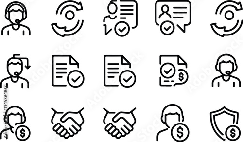 Refund Collection Silhouette Icon Set Money Refund Typography Silhouette Icon Pack