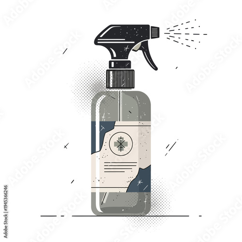 Disinfectant spray bottle, cleaning, hygiene, sanitizing, health care concept