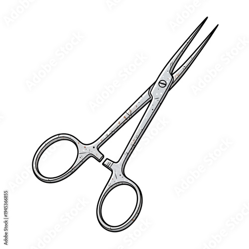 Surgical forceps, medical instrument illustration
