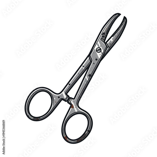 Surgical Forceps Medical Instrument Illustration