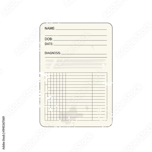 Vintage Medical Record Card
