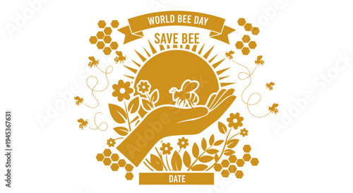 flat vector World Bee Day Vector isolated on White Background vector background, vector illustration