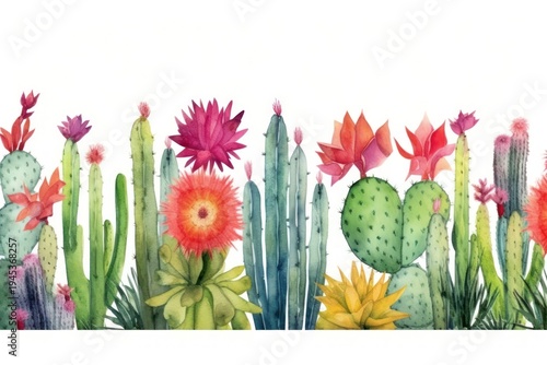 Cactus border backgrounds panoramic plant.