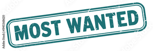 A vintage style wanted poster stamp with bold dark lettering on white