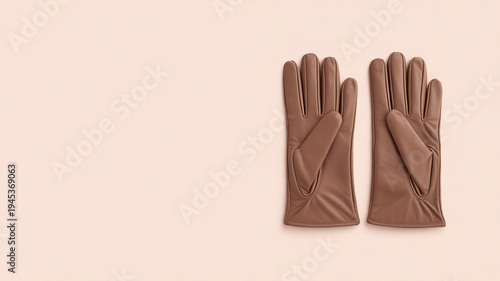 PNG ULTRA HD 8K Fashion Gloves - Leather, Wool Knit, Suede Winter Gloves, Various Colors and Textures, Isolated on Pastel Studio Background, Professional Stock Photo