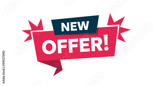 A vibrant red and blue banner announces a new offer with starbursts