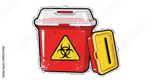 Biohazard Sharps Container with Lid, Medical Waste Disposal