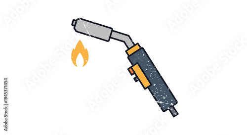 Blow Torch Flame Isolated White Background